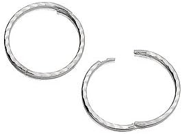 13MM Square/Flat Edged Sterling Silver Round Hoop Half Hinged Earrings - Polished Round Hoop Sleeper Earrings for Women/Teenagers/Girls - 925 Sterling Silver