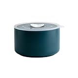 Fiambrera calentable para microondas, portátil y portátil, recipiente sellado de cerámica, tamaño grande/azul profundo