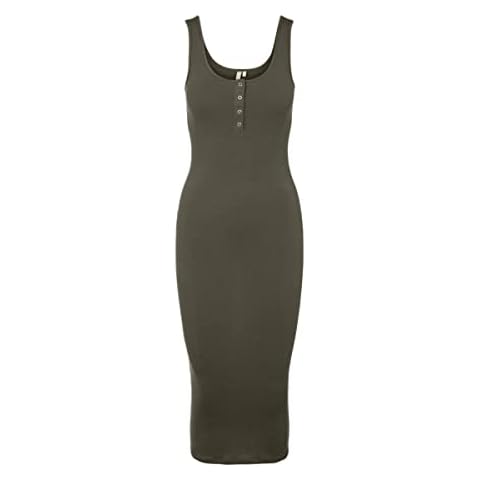 VESTIDO MIDI PIECES Pckitte de Tirantes Marrón para Mujer Cover