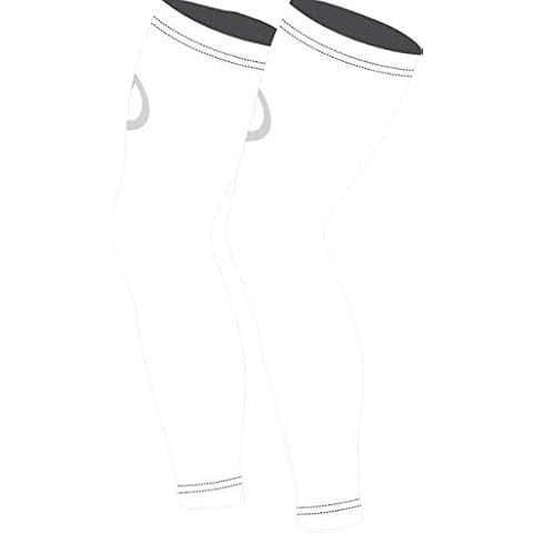 Deckra Cycling Leg Warmers Biking Leg Sleeves, Breathable Gym, Running, Outdoor Active Knee Warmers for Men/Women Unisex (White, S/M) Cover