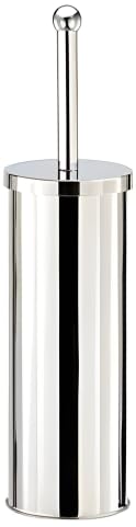 Toilet Brush Holder - Stylish, Practical and Discreet. Includes leak-proof internal plastic liner for cleaning liquids, integrated lid for hygienic storage. (Stainless Steel)