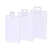 Canomo 300 Pieces Plastic Clear Adhesive Custom Display Hang Tabs Hooks Folding Display Tags for Store Retail Display, 3 Shapes
