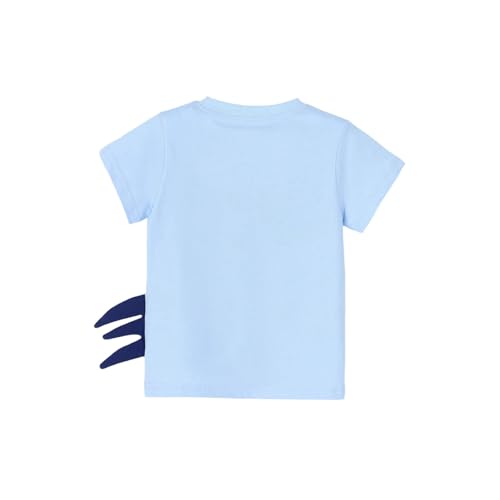 Generisch T-shirt à manches courtes 2026 pour garçon avec imprimé graphique cool, haut décontracté doux pour enfants et adolescents, bleu clair, 4-5 ans