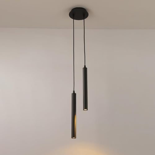 Lámpara de tubo LED negro ajustable para iluminar mesas de comedor oscuras
