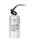 Condensador de arranque de aluminio CD60 de 250 μF y 450 V CA - Para motores monofásicos, refrigeradores, bombas, aires acondicionados y compresores - 1 unidad SYNN (250 uF)