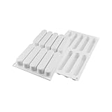 Silikomart FASHION ECLAIR 80 Silicone Mold β 10 Cavities β 5 1/8" x 1" x 1" β Includes Plastic Cutter & 10 Mini Trays β Perfect for Eclairs and Pastry Creations
