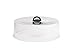 Microwaveable Tall Glass Plate Cover with Black Easy-Grip Silicone Handle by Catamount Glassware