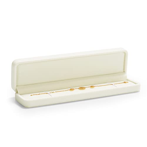 Oirlv White Velvet Box for Long Bracelets- Counter Display,Annive...
