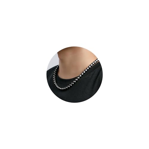 P. BLAKE Pearl Necklace for Men 8mm White Mens Pearl Choker Necklace Trendy Jewelry Gifts for Men Women