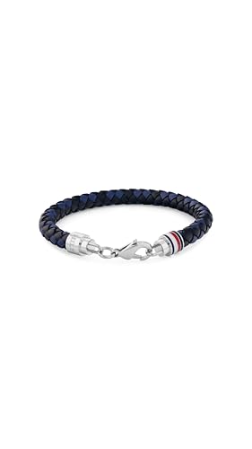 Tommy Hilfiger Jewelry Geflochtenes Lederarmband für Herren Blaue Farbe - 2790634