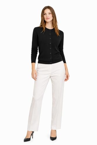Image of State Cashmere Women's 100% Pure Cashmere Button Front Long Sleeve Crew Neck Cardigan Sweater