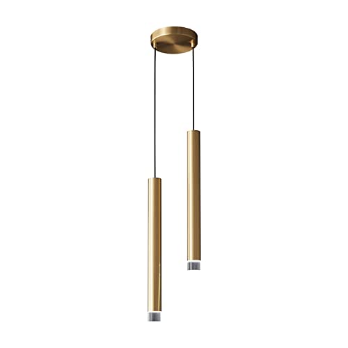 Ceiling Pendant Light, Nordic Hanging Lamp H65 Brass + Acrylic Long Tube Pendant Light Single...