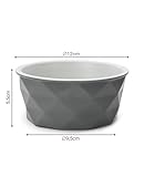 lionto Futternapf aus Keramik mit rutschfestem Silkonboden, 350 ml, Hundenapf aus robustem & geruchsneutralem Material, leicht zu reinigen, ergonomisches Design, Wassernapf für Hunde&Katzen, grau