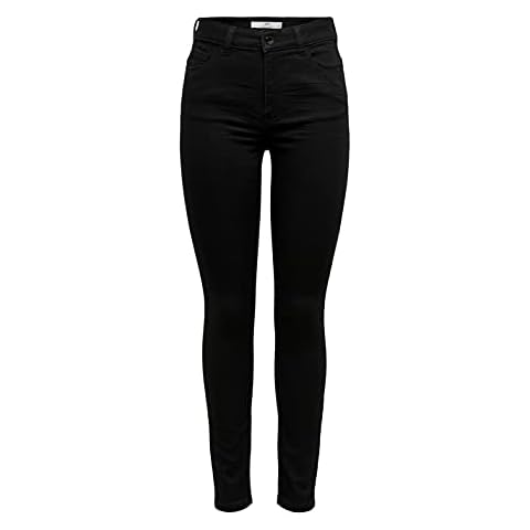 JDY Women's Jdynewnikki Life High Skn Blk Dnm Noos Trouser, Black Denim, 14 UK Cover