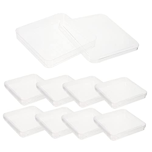 SOLUSTRE 10 Pack Square Petri Dishes Lids Plastic Agar Plates for Lab Research School Projects