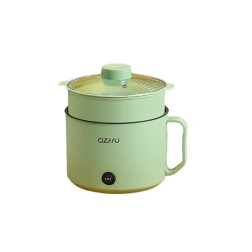 yikkiykk 1.8 L Olla Antiadherente Portátil Olla Eléctrica Multifunción con Control de Potencia Dual Vaporera Superior e Inferior