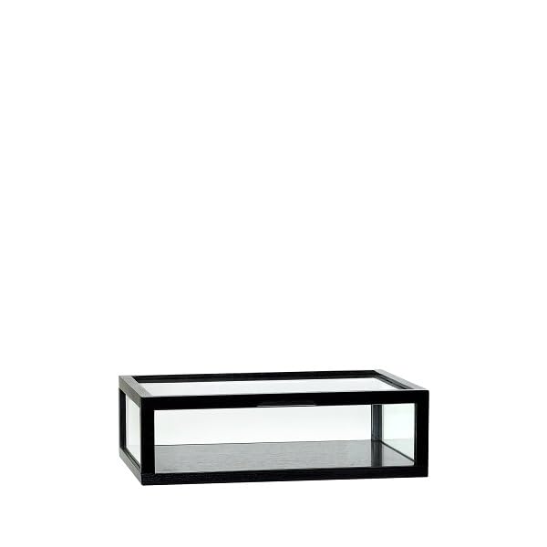 Hubsch Caja pequeña para cenizas y cristal, color negro, L: 40 cm