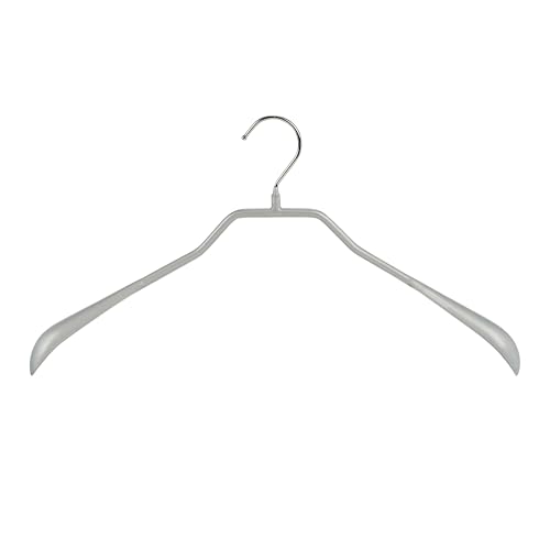 Mawa by Reston Lloyd, Non-Slip Steel Suit/Jacket Hanger, Wide Supportive Sholders with Rotating Hook, Silver, Set of 50
