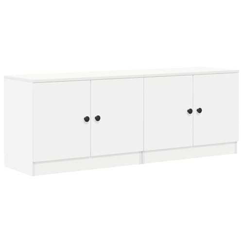 vidaXL Armoire de lit 2 pcs Blanc 66 x 35 x 48 cm Bois d’ingénierie, Rangement Chambre, unité modulable, Table de Nuit rectangulaire, Design Minimaliste, Meuble Fonctionnel, Cabinet Moderne