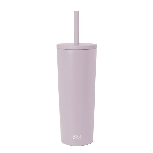 Image of Simple Modern Classic Tumbler with Straw Lid | Insulated Iced Coffee Cup Reusable Stainless Steel Water Bottle Travel Mug | Gifts for Women Men Her Him | 24oz | Lavender Mist