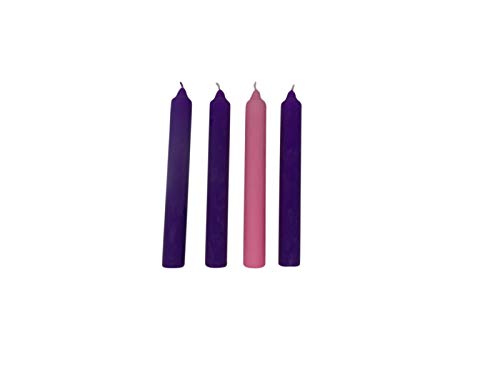 Bougies de l'Avent pour églises en stéarine 3,8x30,5 cm lot de 4 pour les célébrations