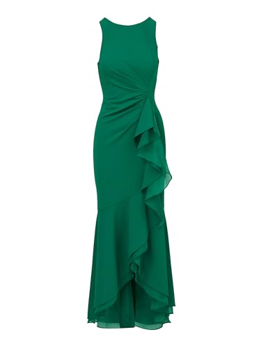 Image of Adrianna Papell Ruffle Crepe Halter Gown