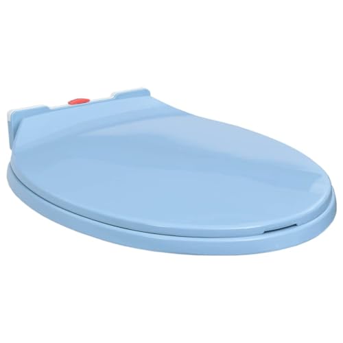 vidaXL Siège de Toilette à Fermeture en Douceur Abattant WC Lunette Cuvette Salle de Bain Maison Restaurant Hôtel Magasin Ovale Bleu