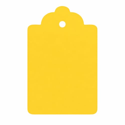 Image of CVANU 150pcs Premium Color Tag Blank Hanging with Pre-Punched Hole Tags for DIY Crafts, Gift Wrapping, Labelling & Writable Decorative Tags for All Occasions (2.85in X 1.7in) Yellow2
