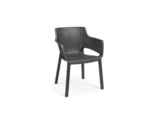 Allibert by Keter Gartenstuhl Eva, 6 Stühle im Set, graphit, Kunststoff,...