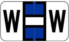 Doctor Stuff - File Folder Labels, Alphabet Letter W, Jeter 7200 - JTAM Series Compatible Alpha Stickers, Dark Blue, 15/16