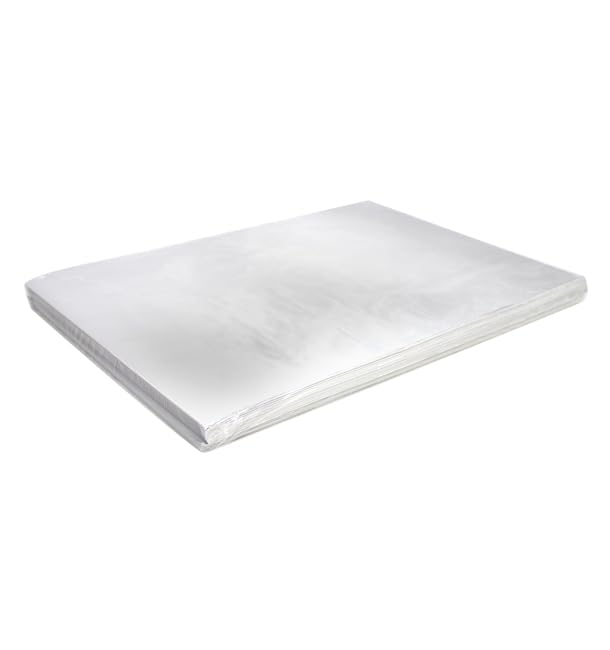 Monouso | 500 Hojas de Papel Antigrasa, 31x41cm, Color Metalizado, Envueltas Antigrasa con Doble Capa, Aluminio, Papel para Hamburguesas, Bocadillos, Snacks, Fritos, Barbacoas, Picnic