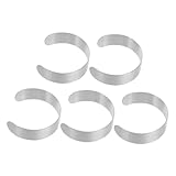 VINTORKY 5 Piezas Pulseras Blank de Acero Inoxidable para Mujeres Brazaletes Cuff Ajustables para DIY Núcleo Metálico para Manualidades Diseño Minimalista y Cómodo para Diario y Regalos