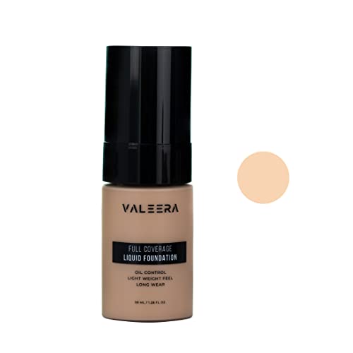 Valeera Full Coverage Soft Matte Oil Control Flawless 24Hr Concealer Liquid Waterproof Foundation (101 - Porcelain) #TOP1