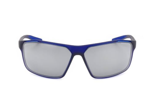 Nike Men's WINDSTORM CW4674 Sunglasses, MATTE MIDNIGHT NAVY/GREY/SLVR, 652