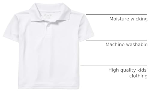 The Children's Place Boys' Uniform Performance Polo, White, XXL (16) - image 2