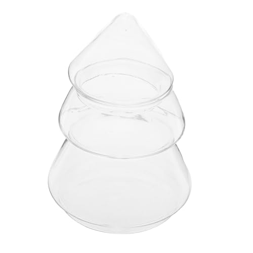 Cabilock Frasco de Vidrio con Tapa Hermética para Forma de Árbol de Navidad Contenedor Transparente para Dulces Galletas y Chocolates para Fiestas y Decoración Festiva