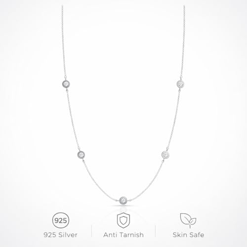 Image of 925 Sterling Silver Pendant Necklace for Women | Silver Locket with Chain | Daily Wear Jewellery | Minimalist Jewelry for Office & Casual Wear | Gift for Woman, Wife, Girlfriend, Mother, Sister | Anniversary, Birthday, Valentine's Day, Rakhi Gift