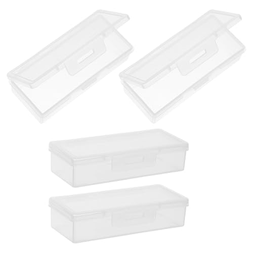 DIYEAH Estuche Portátil Transparente Para Bastoncillos y Discos De Algodón, Mini Caja De Viaje Compacta, Almacenamiento Multifuncional Para Baño, Oficina y Uso Personal, Paquete De 4 Piezas