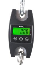 G&G OCS-50 Hängewaage, 200kg/100g, Schwarz, Easy-View LCD Display, HOLD- und TARA-Funktion, Automatische Ausschaltung
