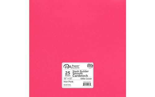 Papier Cdstk 12x12 rose vif pour grands albums de scrapbooking