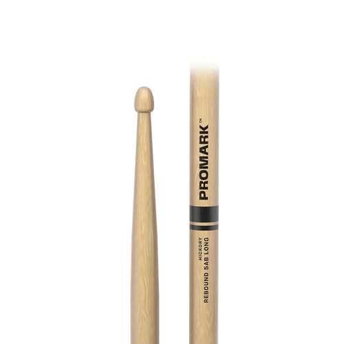 Image of ProMark Rebound 5AB Long Hickory Drumsticks - Enhanced Reach for Versatile Drumming - Acorn Wood Tip - 1 Pair