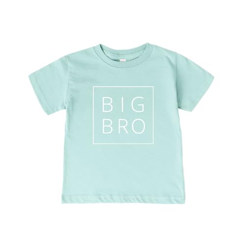 Big Brother Shirt Big Bro Announcement Toddler Shirts Promoted to Boys Outfit Sibling Reveal Announcement T-Shirt for Baby and Toddler Boys Sibling Outfits Light Blue4