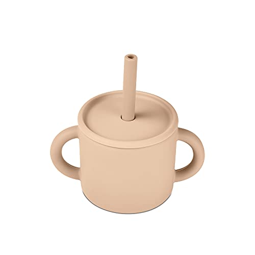 Silicon Sippy Trainer Straw Cups Double Handle Silicone Cup, Baby Training Cup