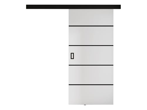 Mirjan24 Sistema Porte Scorrevoli Fulmar Plus con Chiudibili, Porte Interne, Set completo per Porte Scorrevoli con Pareti Divisori (Bianco, Modello 100)