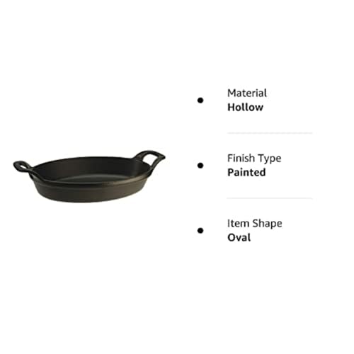 Staub 40509-546 Mini Oval Dish, Black, 5.9 inches (15 cm), Gratin Dish, Induction Compatible