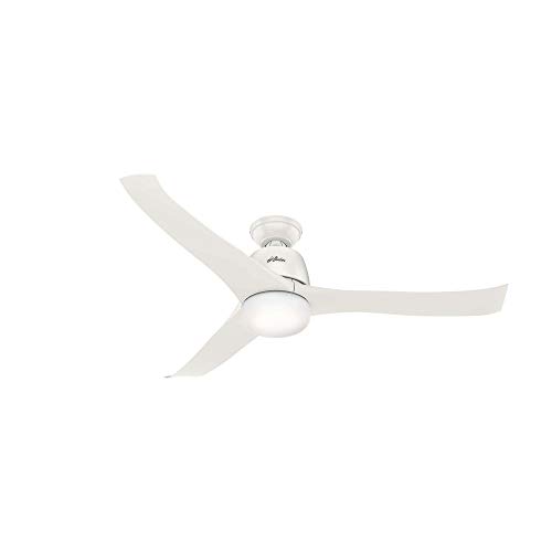 Hunter Fan, Ventilador de Techo con Luz y Control Remoto para Interiores, Harmony, 3 Aspas Reversibles, Color Blanco, 137 cm,para Verano e Invierno, Modelo 50626