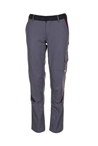 Planam 2329040 Highline Damen Bundhose, Schiefer/Schwarz/Rot, Größe 40