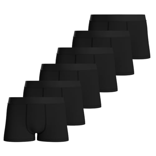 Brandless Collective Boys Boxers - 6 Pack Lightweight Boys Underwear Multipack Breathable Kids Boxers with Flexible Fit Soft Waistband & Secure Hold - Black - Ages 13