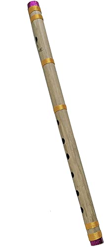 Kunal - 16 inch Bamboo Bansuri Flute A Key 7 Holes Fipple Woodwind Clarinet Bamboo Quena Flute Indian Musical Instrument Krishna Flute diwali gift Birthday Gift Mens Women