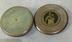 Brújula náutica clásica de latón vintage con tapa miniatura 2